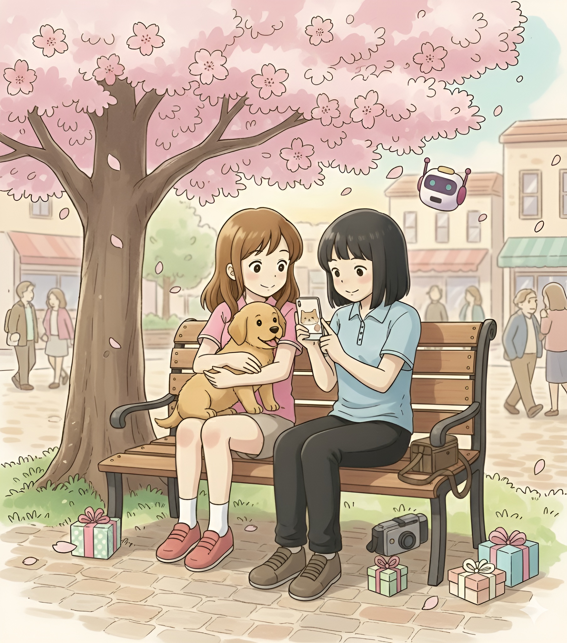 People gathering in a park